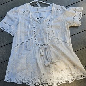 Feather and Bone ivory blouse from Anthropologie Sz US 8